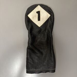ILIAC Embroidered Leather 1 Driver Wood Golf Club Head Cover Headcover Black